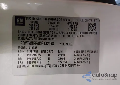 2013 Cadillac Escalade Ext Premium from USA, damaged, VIN 3GYT4NEF4DG142018